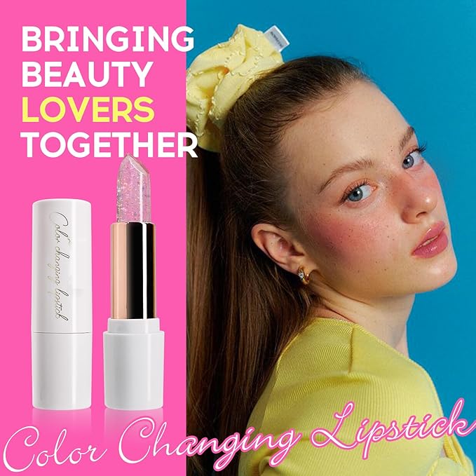 Magic Color Changing Lipstick, pH Lip Balm Glitter Shimmer Lipstick Plumping Glimmer Glow Jelly Lipstick, Hydrating Lasting Nourishing Moisture Lip Care Temperature Color Change Lip Gloss (4#)-VeraVaultWomen