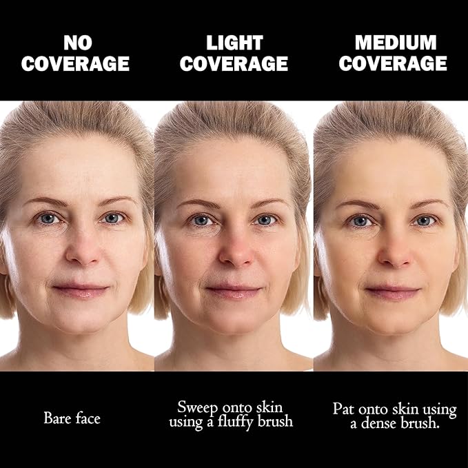 Marbleized Baked Foundation Makeup, Balance and Brighten Color Correcting Powder Foundation - Buildable Light to Medium Coverage - Demi-Matte Natural Finish (#001 FAIR, 0.32 Oz)-VeraVaultWomen