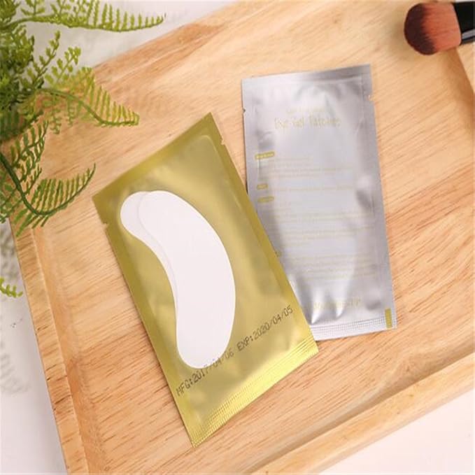 100 Pairs Set,Eye Gel Patches,Under Eye Pads Lint Free Lash Extension Eye Gel Patches for Eyelash Extension Eye (gold)-VeraVaultWomen
