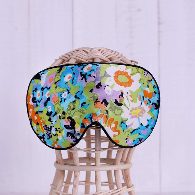 100% Pure Silk Eye Mask Sleep Eye Mask Eye Cover Eyeshade Sleeping Eye Mask Printed Colors (#17)-VeraVaultWomen