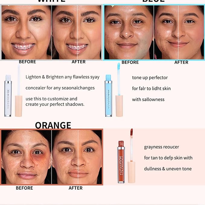 MAEPEOR Liquid Conceal Contour 7 Colors Cream Lightweight Liquid Concealer Contour Makeup for Concealing Blemishes, Brighten Dark Circles (Color 01 White)-VeraVaultWomen