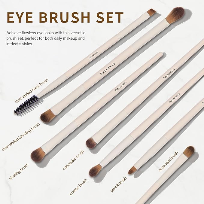 Makeup Brush Set 10pc, Dual-Ended Makeup Brushes For Bronzer, Contour, Eyeshadow, Blush, Concealer & Foundation Application-VeraVaultWomen