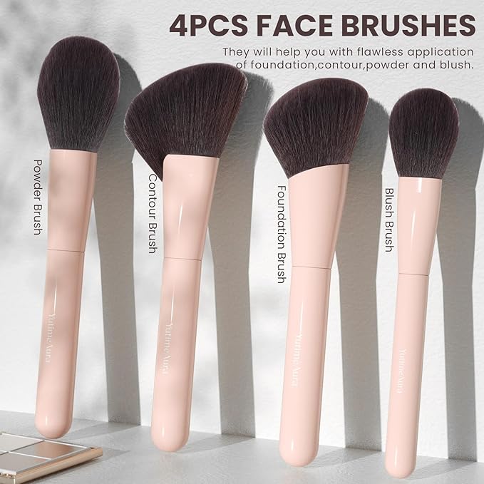 Makeup Brushes 10Pcs Professional Makeup Brush Set Foundation Contour Concealer Blush Highlight Powder Blending Eye Shadow Brush-VeraVaultWomen