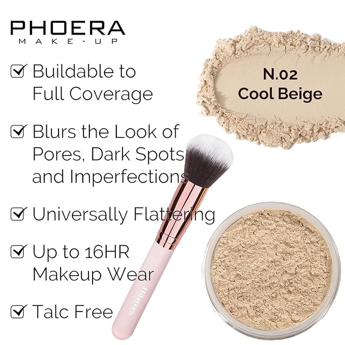 PHOERA Foundation Full Coverage Makeup, Mushroom Head Air Cushion CC Cream Natural Foundation Set,PHOERA Concealer, PHOERA Primer, PHOERA Powder, Foundation Brushes (104 Buff Beige+ 04 Buff Beige CC)-VeraVaultWomen