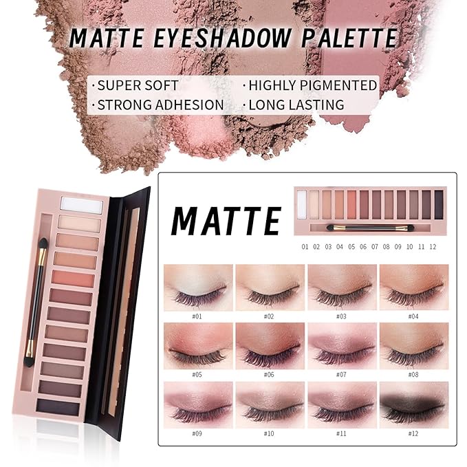 Makeup Kit Set for Women, Makeup Present for Women Teens Girl, Eyeshadow Palette Foundation CC Cream Primer Brush Spong Contour Lipstick Eyebrow Soap Mascara Eyeliner Cosmetic bag-VeraVaultWomen