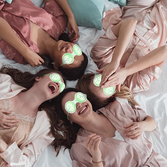 12 Pcs Cucumber Eye Pads Gel Eye Masks Cooling Heating Eye Pads Spa Party Favors Sleepover Party Slumber Party Supplies-VeraVaultWomen