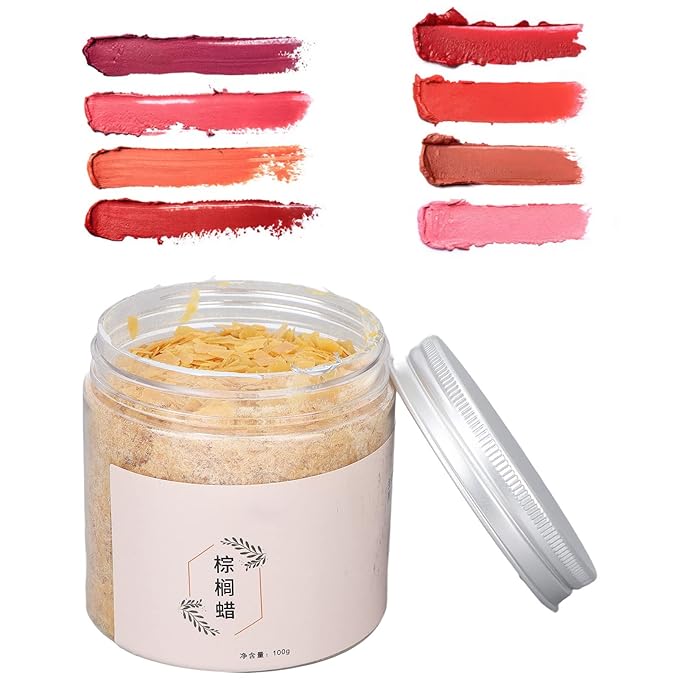 100g Palm Wax Pellets, Carnauba Wax for Lip Balm, Cosmetics DIY Carnauba Wax Material Accessory Lip Balm Making Supplies for Lipstick Lip Balm Making Increase the Melting Point of Lipstick-VeraVaultWomen