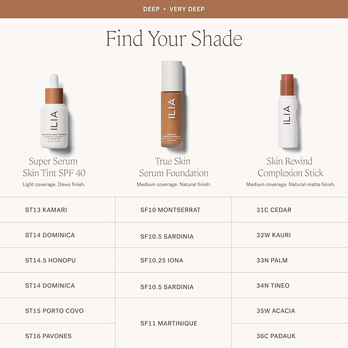 ILIA - Skin Rewind Complexion Stick - Foundation + Concealer + Skincare | Non-Toxic, Vegan, Cruelty-Free, Clean Makeup (31C - Cedar, 0.35 oz | 10 g)-VeraVaultWomen