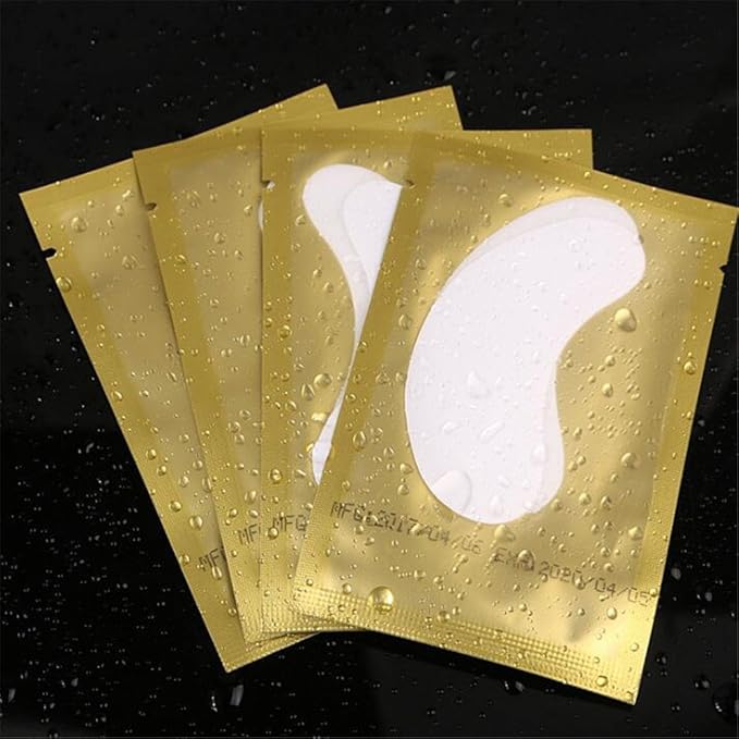 100 Pairs Set,Eye Gel Patches,Under Eye Pads Lint Free Lash Extension Eye Gel Patches for Eyelash Extension Eye (gold)-VeraVaultWomen