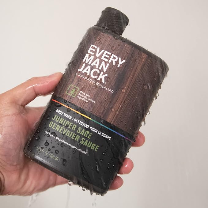 Every Man Jack Hydrating Body Wash for all skin types - Juniper Sage fragrance - Naturally Derived Ingredients - Cleanse, Nourish, and Hydrate Skin -Paraben Free, Phthalate Free, Dye Free-13.5oz - 2pk-VeraVaultWomen