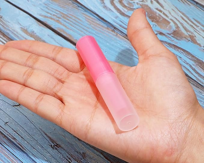0.14oz Empty Flavored Lip Balm Container Tubes Plastic Homemade Moisturizing Lip Stick with Caps Bulk Fit for Women Adult DIY Making Supplies, 25 Count (Red)-VeraVaultWomen