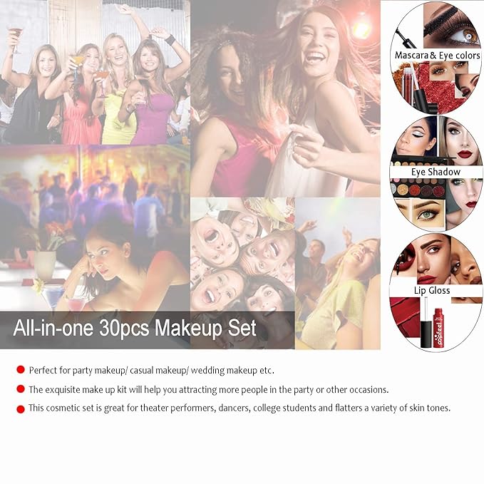 Makeup Kit for Women Full Kit, 26PCS Multi-Purpose Makeup Kit All-in-One Makeup Gift Set Makeup Essential Starter Kit, Compact and Lightweight Design for Girls, Women-VeraVaultWomen