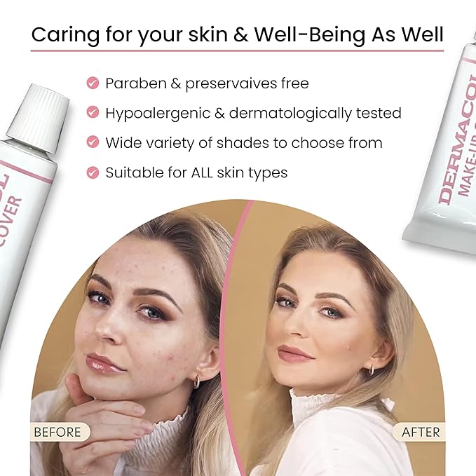 Dermacol Full Coverage Foundation | Long Lasting Waterproof Makeup Cover Cream SPF30 | Hypoallergenic & Light Weight Liquid | Tattoo, Acne, Spots, Under-eye Skin Cover-up - 30g-VeraVaultWomen