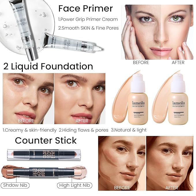 Makeup Kit for Women Full Kit, Travel Makeup Kit for, Makeup Present Set for Teens Girls Beginners Professionals, Makeup Bundle Include 2 Matte & Glitter Eyeshadow Palettes, Lip Gloss Set-VeraVaultWomen