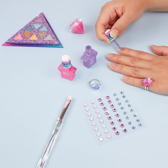 Make It Real: Mystic Crystal Makeup Kit - 9 Piece Tween Cosmetic Set, Sparkle Head To Toe, Rings-Eyes-Lips-Nails, Water-Based Nail Polish, You Are Magic, Take-Anywhere Cosmetic Set, Kids Ages 8+-VeraVaultWomen