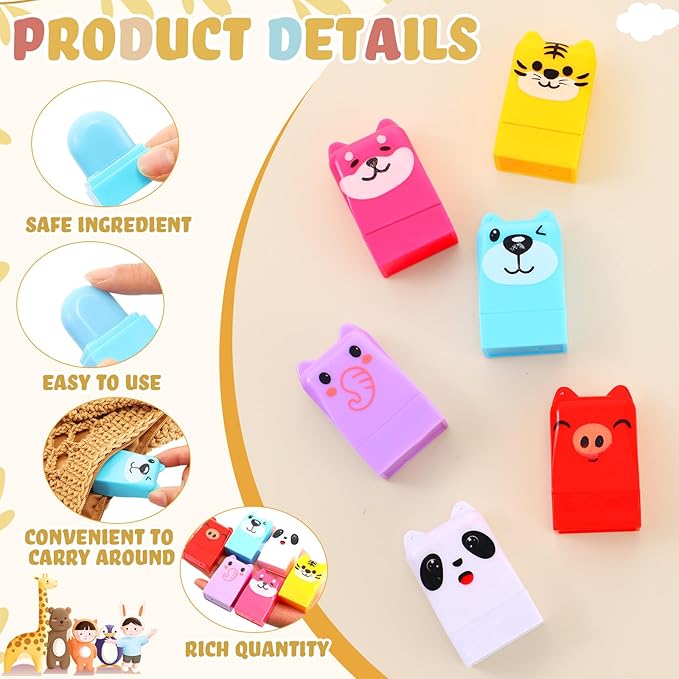 12 Pcs Farm Animals Birthday Lip Balm Gifts for Baby Shower Prizes Gift Baby Shower Favors Genger Reveal Gifts Zoo Theme Birthday Party Favors for Preschool Toddler Boy Girl Classroom Prizes-VeraVaultWomen