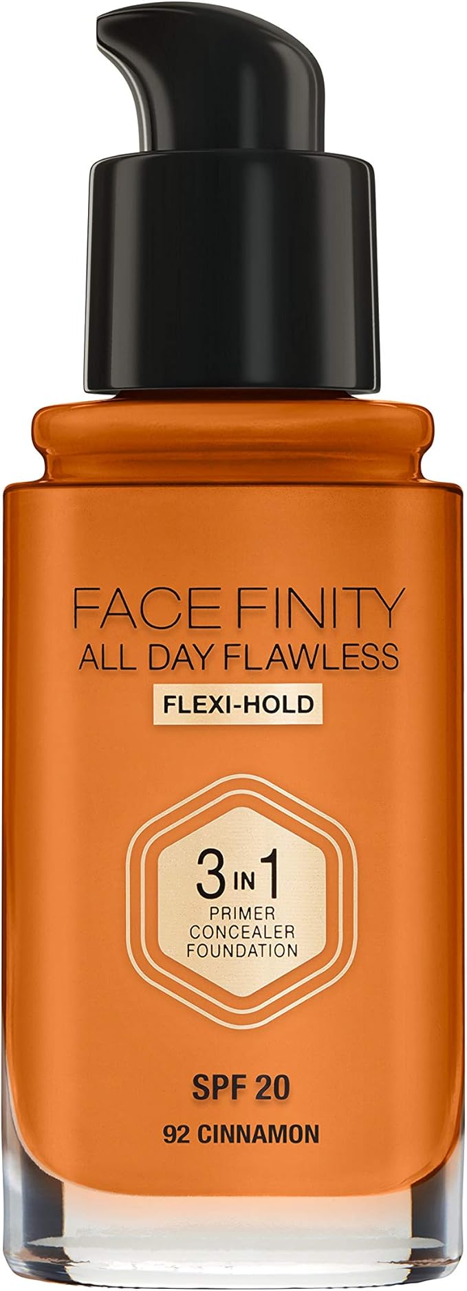 Max Factor Facefinity 3-in-1 All Day Flawless Foundation SPF 20#092 Cinnamon 7.05 Ounce-VeraVaultWomen