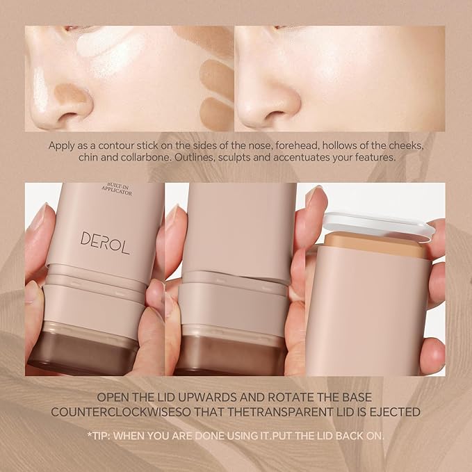 Multi-Use Foundation Stick Makeup with Brush,High Coverage Blendable Lightweight Contour Stick,Waterproof Flawless Natural Finish Creamy Foundation Makeup,Longwear Face Makeup Stick(#1)-VeraVaultWomen