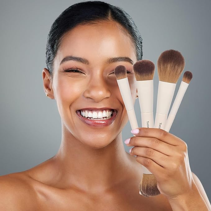 Makeup Brush Set 10pc, Dual-Ended Makeup Brushes For Bronzer, Contour, Eyeshadow, Blush, Concealer & Foundation Application-VeraVaultWomen