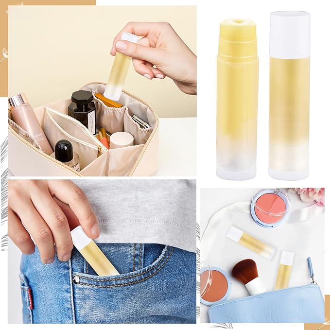 100 Pcs 5.5ml Bulk Empty Lip Balm Tubes Refillable Plastic Lip Gloss Container Travel Lipstick Tubes Chapstick Tubes Holder For DIY Homemade Lip Balm (clear)-VeraVaultWomen