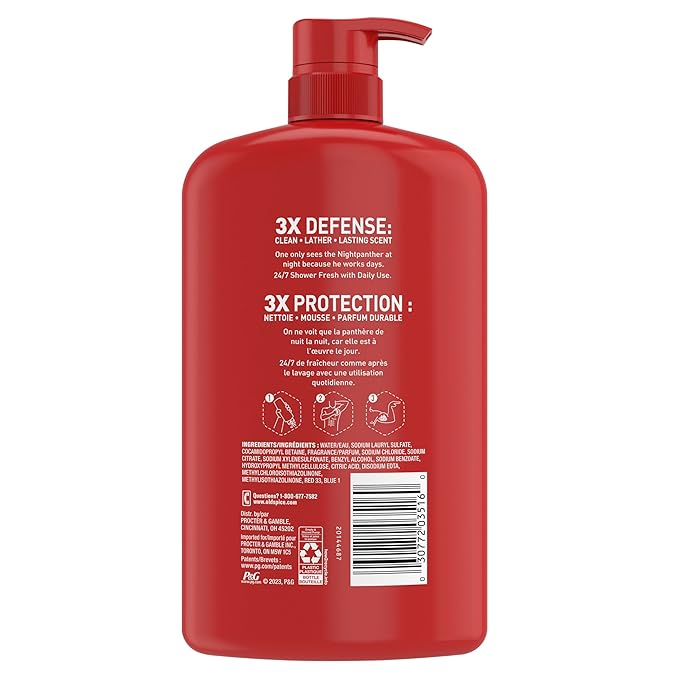 Old Spice Body Wash for Men, 3X Defense, 24/7 Shower Fresh with Long Lasting Lather, NightPanther Scent, 33.4 fl oz (Pack of 4)-VeraVaultWomen