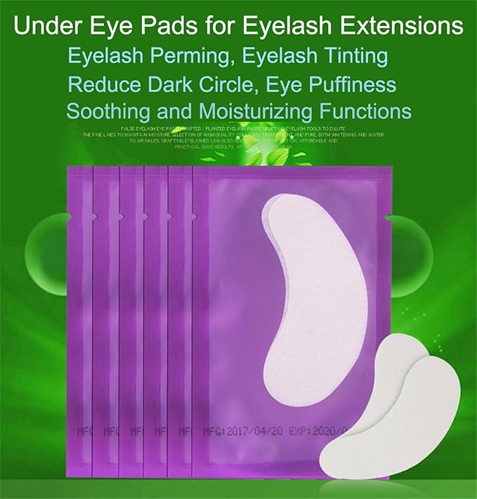 100 Pairs Set Under Eye Pads, Comfy and Cool Under Eye Patches Gel Pad for Eyelash Extensions Eye Mask Beauty Tool (Purple)-VeraVaultWomen