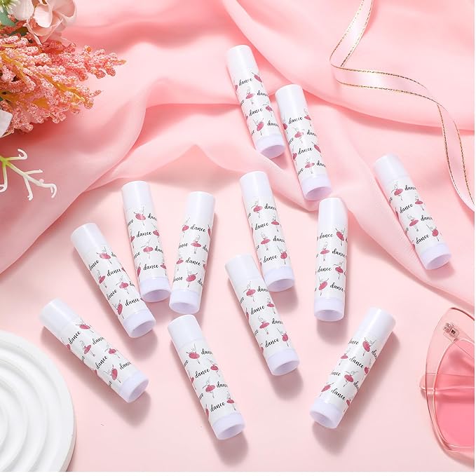 12 Pack Dance Theme Ballet Lip Balms Bulk Moisturizing Lip Balms Back To School Gift Ballet Gifts Lip Balm Christmas Thanksgiving Day Dance Party Thanks Gift for Dancer Girl Woman-VeraVaultWomen