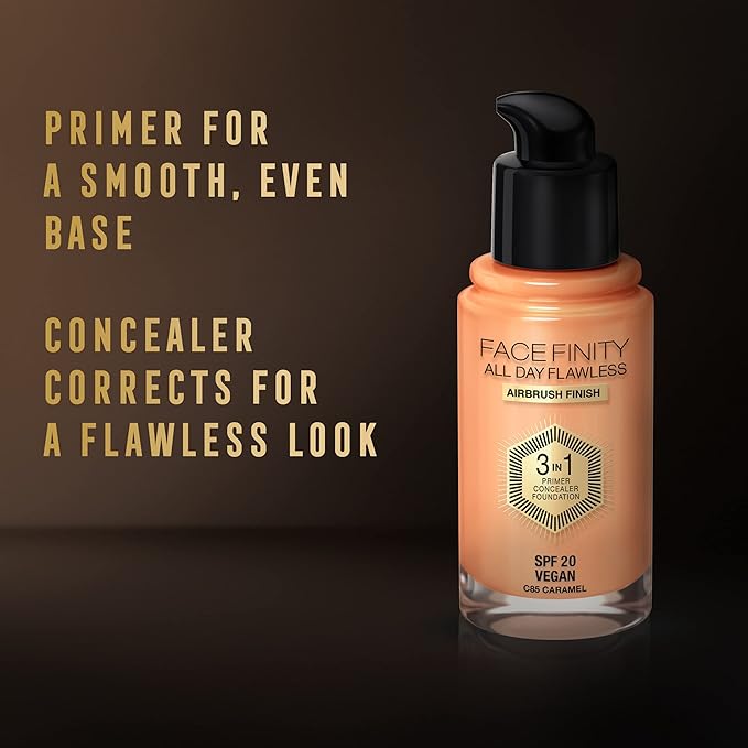 Max Factor Facefinity All Day Flawless 3 In 1 Foundation SPF 20, No. 85 Caramel (81377984)-VeraVaultWomen