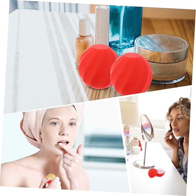 10pcs Box Spherical Lipstick Case Bulk Lip Balm Lipgloss Lip Gloss Round Ball Containers Lip Balm Containers Lip Balm Sphere Container Empty Lip Balm Sphere Lip Balm Bottles Red-VeraVaultWomen