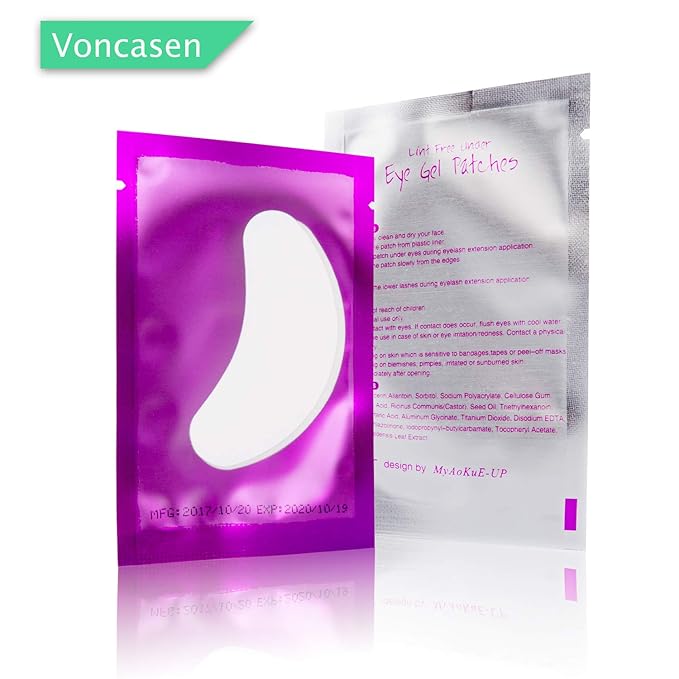100 Pairs Set Under Eye Pads, Comfy and Cool Under Eye Patches Gel Pad for Eyelash Extensions Eye Mask Beauty Tool (Purple)-VeraVaultWomen