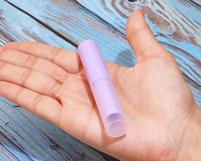 0.14oz Empty Flavored Lip Balm Container Tubes Plastic Homemade Moisturizing Lip Stick with Caps Bulk Fit for Women Adult DIY Making Supplies, 25 Count (Purple)-VeraVaultWomen