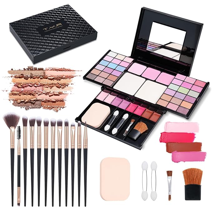 Makeup Kit Eyeshadow Palette for Women Full Gift Kit Girl Kids 49 Colors Makeup Set Combination Eyeshadow Palette with 12pcs Makeup Brushes-VeraVaultWomen
