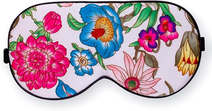 100% Pure Silk Eye Mask Sleep Eye Mask Eye Cover Eyeshade Sleeping Eye Mask Printed Colors (#10)-VeraVaultWomen