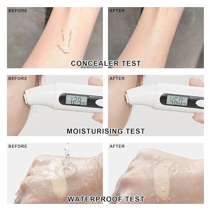 Mushroom Head Air Cushion CC Cream BB Cream Even Skin Tone Liquid Foundation, Concealer Lasting Makeup Base Primer (#06 Brown)-VeraVaultWomen