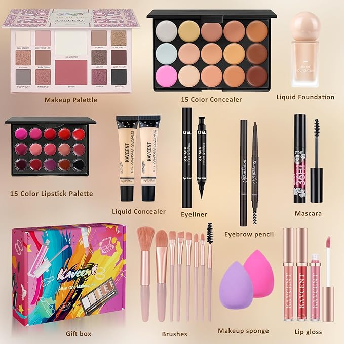 Makeup Kit Makeup Set for Women Teens full Kit Makeup Kits for Teenagers Makeup Gift Sets for Teen Girls Women Christmas Girls Gifts Eyeshadow-VeraVaultWomen