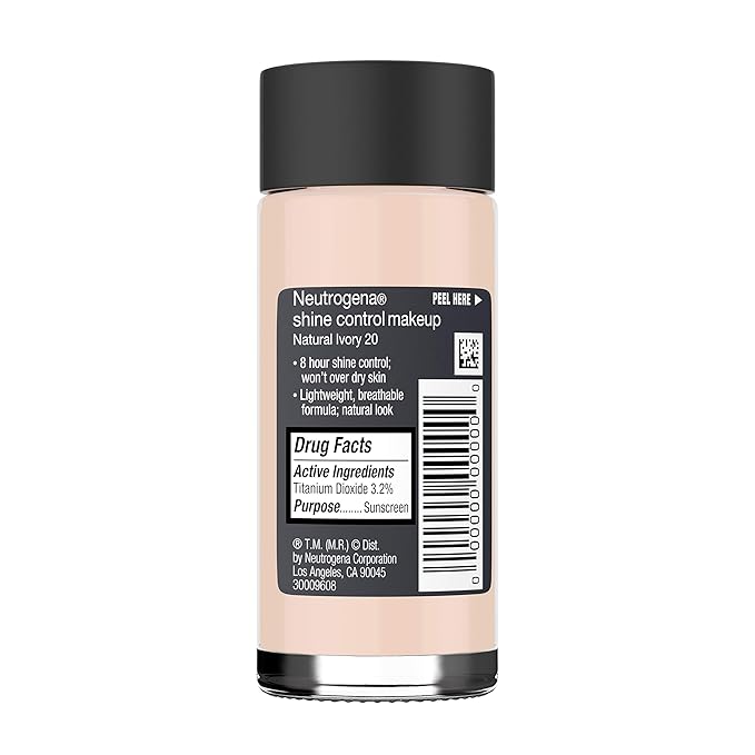 Neutrogena Shine Control Liquid Makeup Broad Spectrum Spf 20, Natural Ivory 20, 1 Oz.-VeraVaultWomen