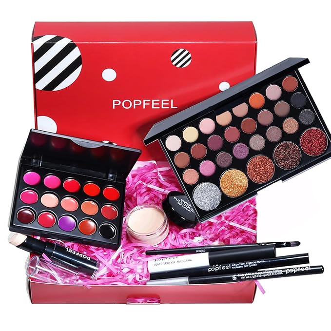 Makeup Kit for Women Full Kit, All in One Makeup Gift Set, Make up Kits for Beginners and Professionals - Eyeshadow Palette, Lipstick, Mascara, Concealer, Brush, Eyeliner, Eyebrow pencil-VeraVaultWomen