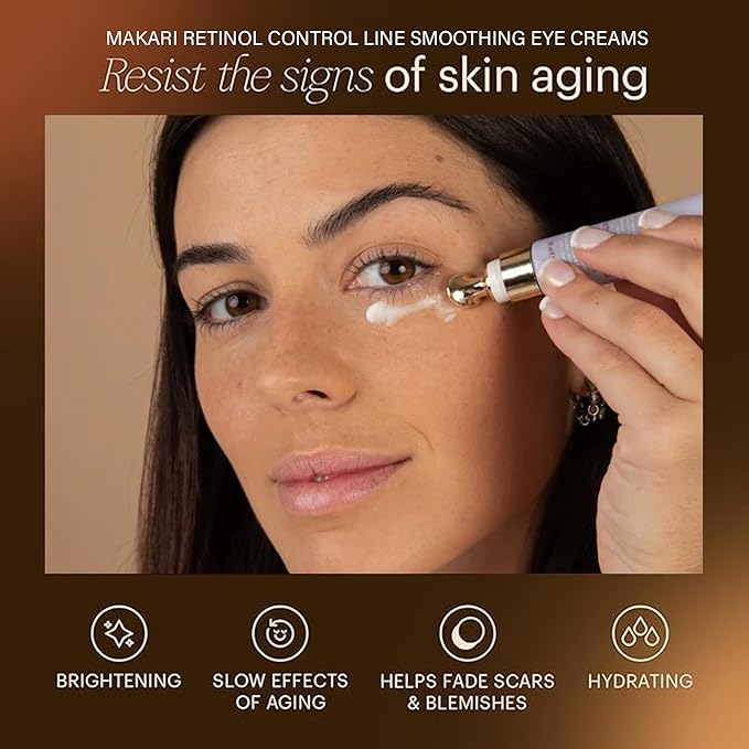 MAKARI Retinol Eye Cream - Collagen Boosting Formula for Fine Lines & Wrinkles | Rice Water, Soybean Seed Oil, Vitamin E | Reduce Puffiness, Firm Skin-VeraVaultWomen