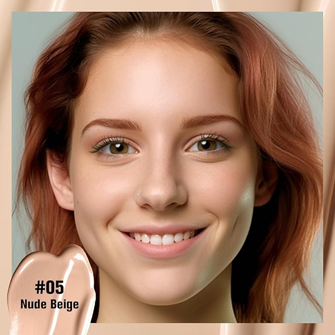 UCANBE Matte Liquid Foundation with Brush, Skincare Serum Foundation Face Makeup with Hyaluronic Acid, Medium to Full Coverage Waterproof Oil Control Longwear, for Mature Skin, Nude Beige, 1 fl. oz.-VeraVaultWomen
