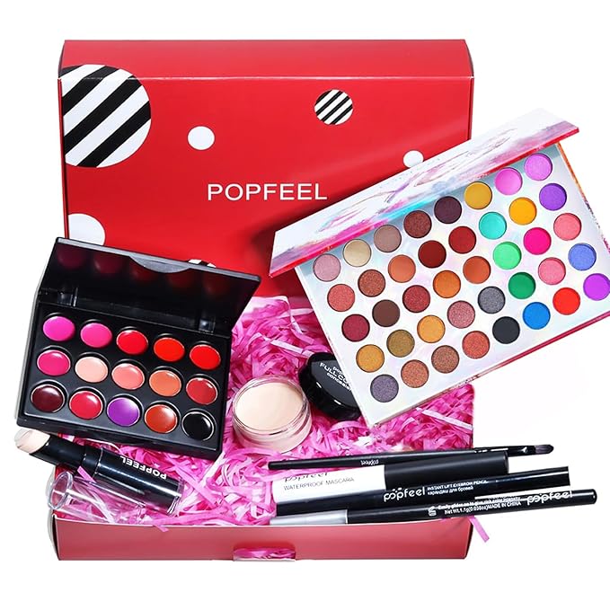 Makeup Kit for Women Full Kit, All in One Makeup Gift Set, Make up Kits for Beginners and Professionals - Eyeshadow Palette, Lipstick, Mascara, Concealer, Brush, Eyeliner, Eyebrow pencil-VeraVaultWomen