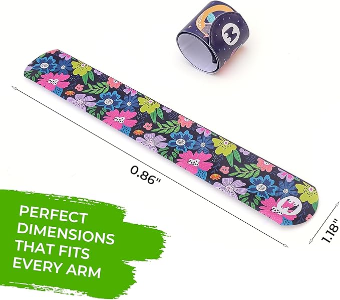 Magicat Premium Slap Bracelets - 12 Fun Snap Bracelets for Kids - Girls and Boys Birthday Party Gift, Classroom Prizes and Basket Stuffers - Slap Bracelets for Kids - Unicorn, Robot, Princess-VeraVaultWomen