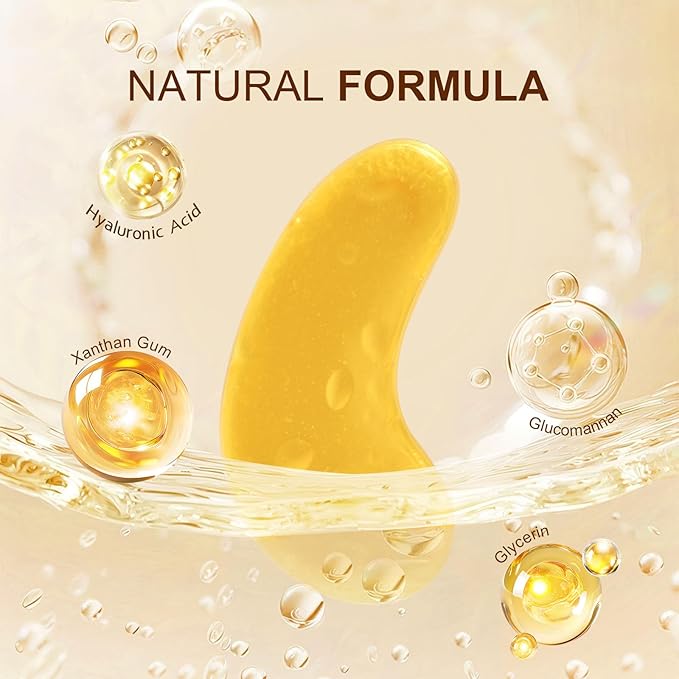 10Pairs 20Pcs 24K Gold Under Eye Patches, Collagen Eye Masks for Dark Circles and Puffiness, Reduce Wrinkles and Puffy Eyes, Refresh Your Skin, Women Skincare Eye Treatment Products-VeraVaultWomen