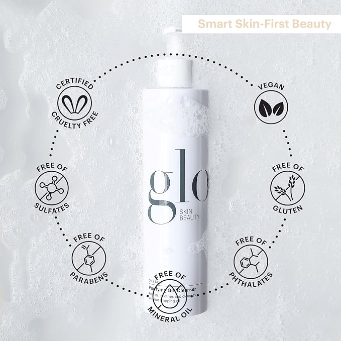 Glo Skin Beauty Purifying Gel Cleanser - Salicylic Acid + Niacinamide Face Wash Balances Skin, Targets Clogged Pores, Excess Oil & Breakouts - Gently Exfoliates & Minimizes Appearance of Fine Lines-VeraVaultWomen