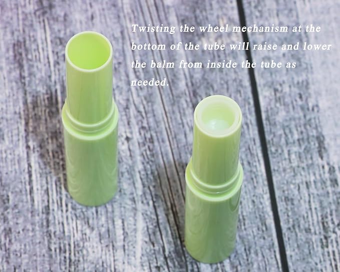0.14oz Empty Flavored Lip Balm Container Tubes Plastic Homemade Moisturizing Lip Stick with Caps Bulk Fit for Women Adult DIY Making Supplies, 25 Count (Green)-VeraVaultWomen