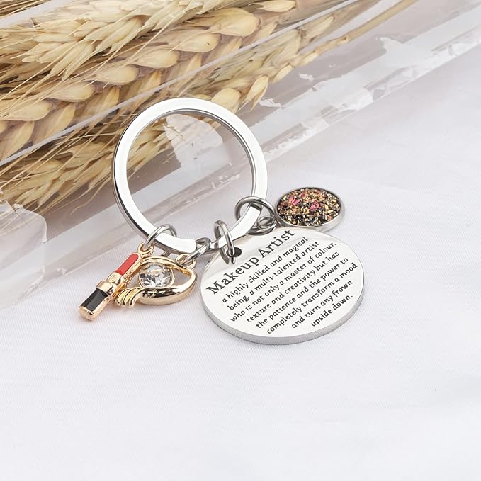 Makeup Artist Keychain Esthetician Gift Beauty Salon Jewelry for Woman Girl Beautician Gift for Makeup Lover-VeraVaultWomen