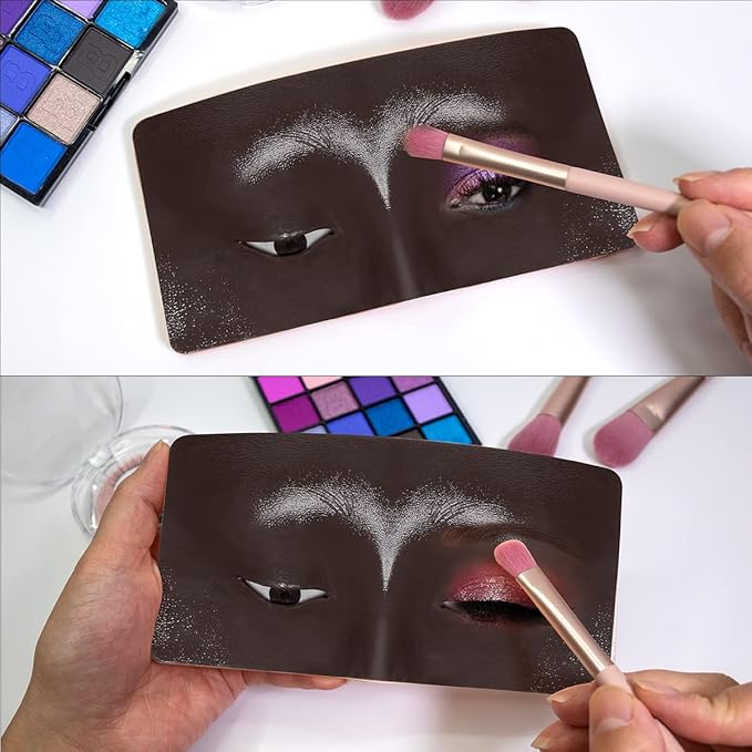 Makeup Mannequin Face, 3D Silicone Makeup Practice Face/Makeup Mannequin Face, Come with Makeup Brush, Makeup Removal, Cleanser&a Velour Bag, for Professional Makeup Artists/Beginners-VeraVaultWomen