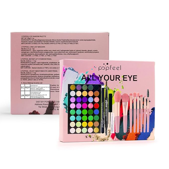 Makeup Kit for Women, Eyeshadow Makeup Gift Set for Teen Girls, Eyebrow Eye Shadow Makeup Kit with 40 Colors Eyeshadow Palette, Mascara, Eyeliner, Eye Brow Pencil, Eye Brush-VeraVaultWomen