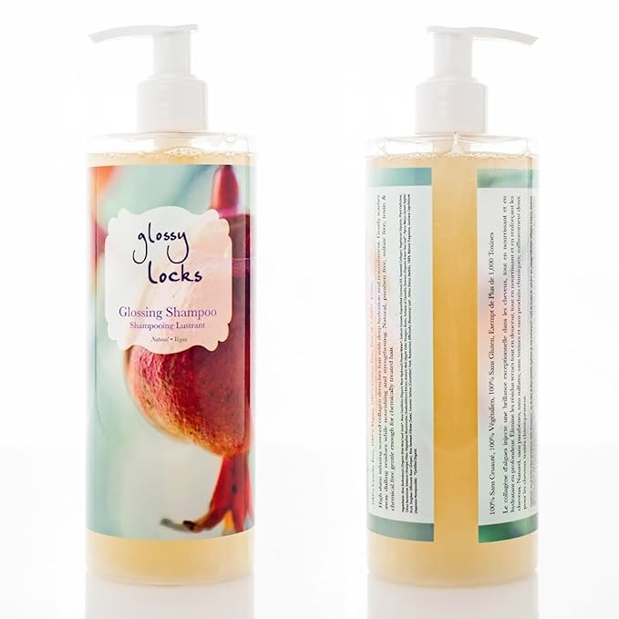 100% PURE Glossy Locks Glossing Shampoo Hair Wash Detox & Hydrate Shine Boosting Dry Dull Damaged Strands Avocado Butter & Seaweed Collagen Natural Care for Women & Men Vegan - 13.5 Fl Oz-VeraVaultWomen