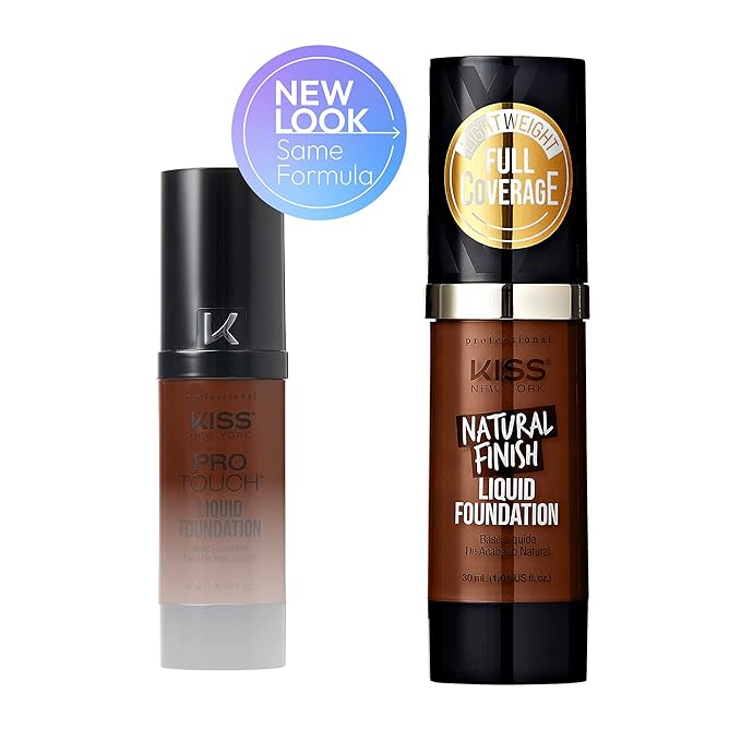 Kiss New York Professional Liquid Foundation - Lightweight and Hydrating Formula, Natural Finish, Control Shine, Cover Pores, Medium to Full Coverage, Green Tea Extract (Sienna)-VeraVaultWomen