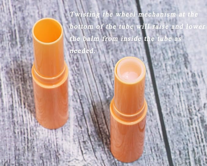 0.14oz Empty Flavored Lip Balm Container Tubes Plastic Homemade Moisturizing Lip Stick with Caps Bulk Fit for Women Adult DIY Making Supplies, 25 Count (Orange)-VeraVaultWomen